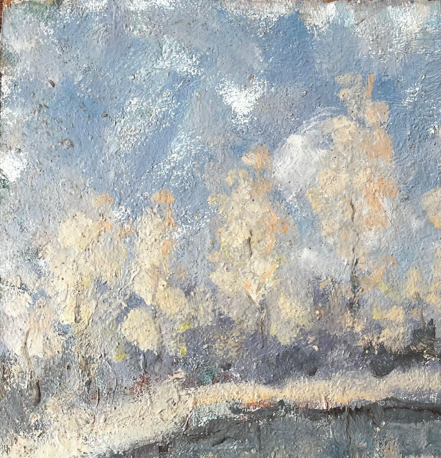 Fanch Lelfrench Autumn River Scene With Fisherman And Reflected Poplar Trees photo vinterior