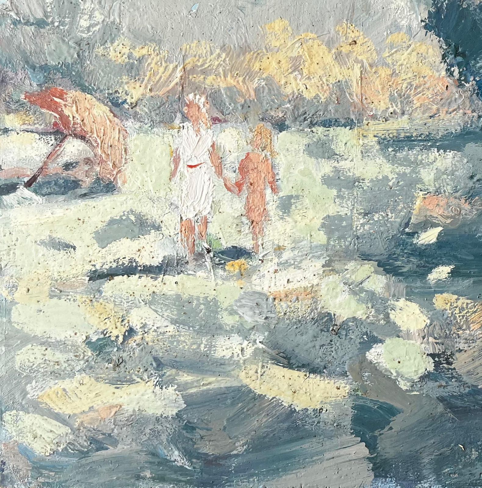 Fanch Lelimpressionist Beach Scene At Le Mont Mauni Plestin Les Grèves With Figures photo Art