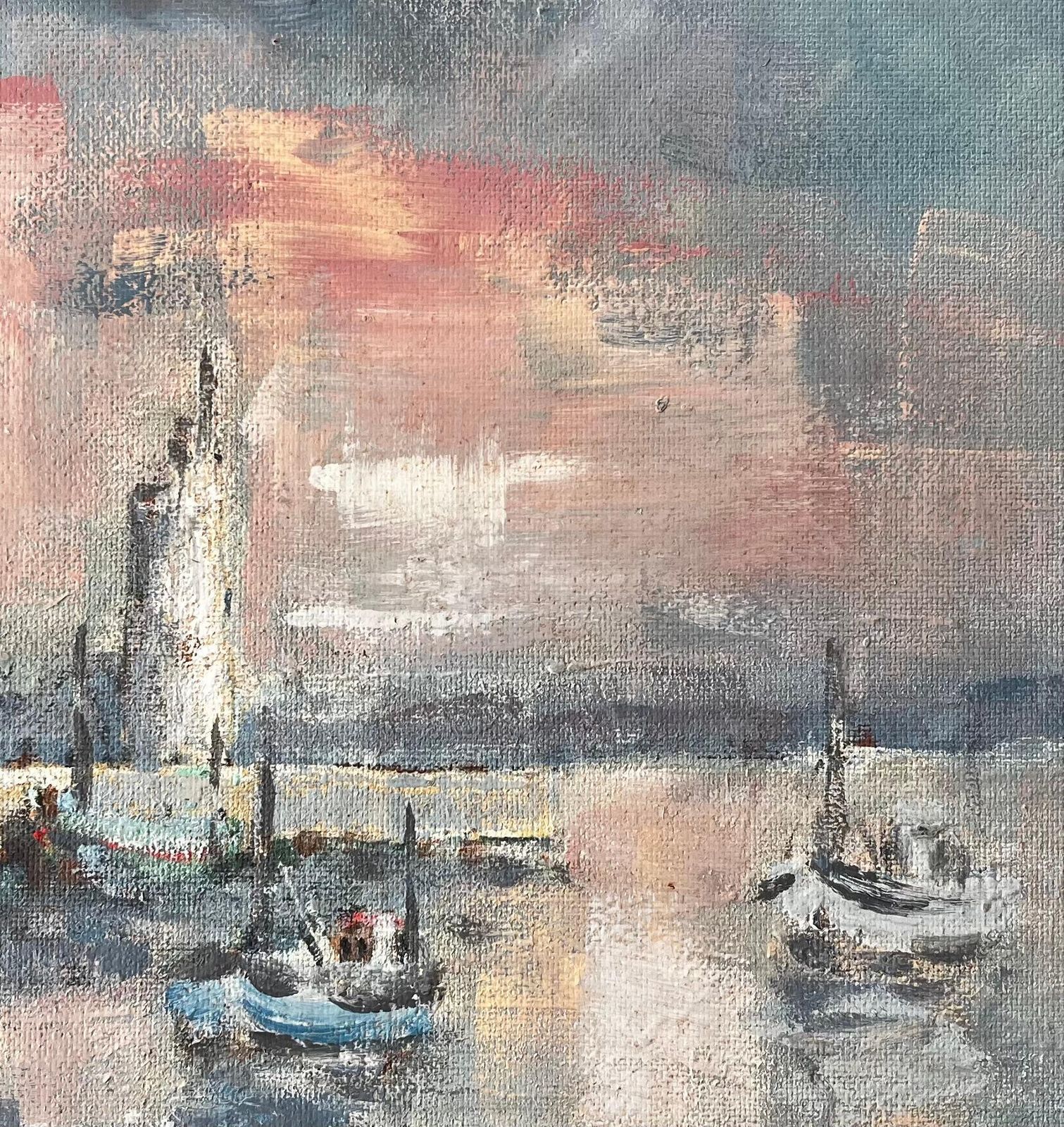 Fanch Lelfrench Harbour Sunset Boats Piriac Oil Painting By Fanch Lel Coastal Seascape photo buy