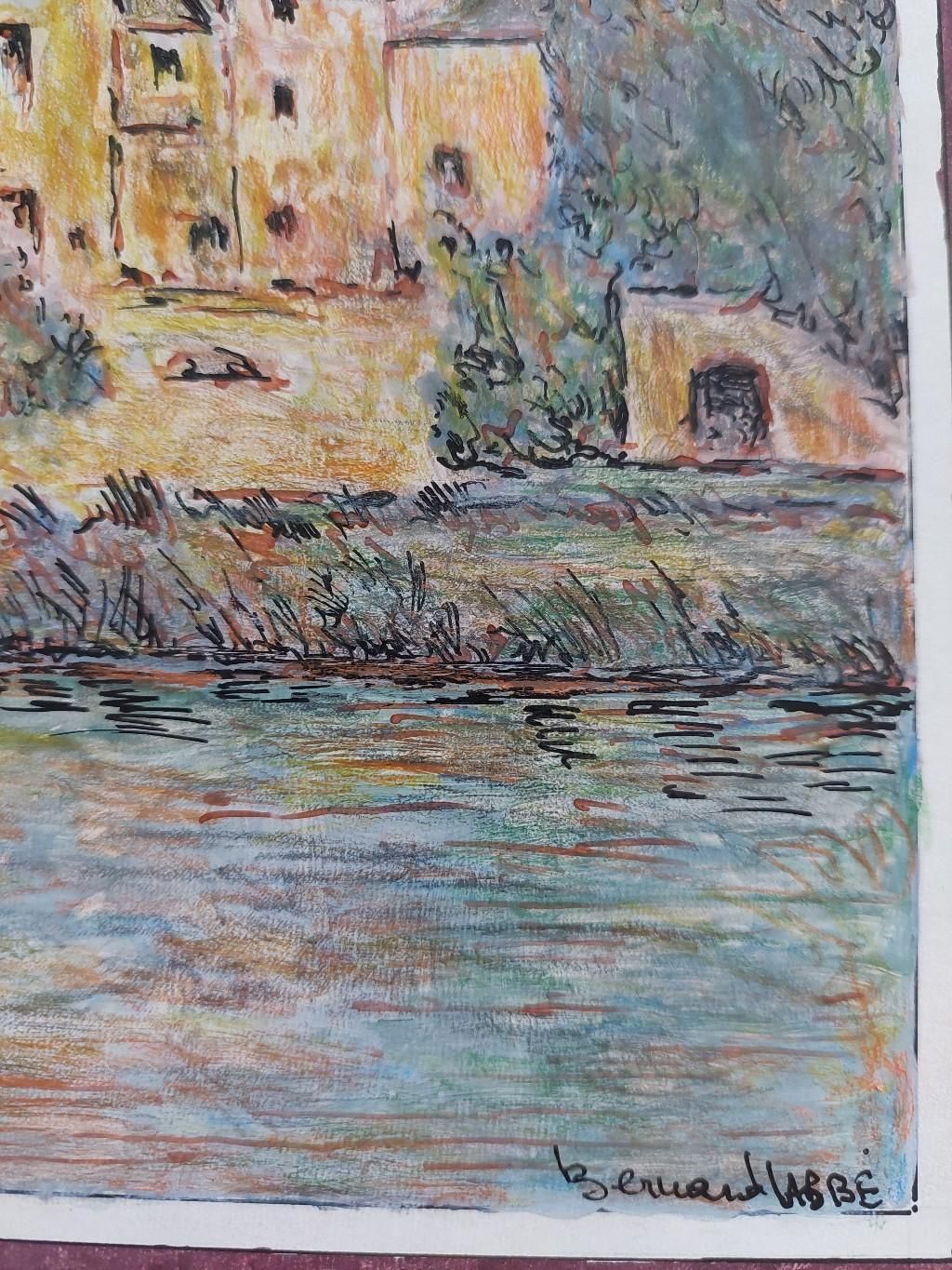 Unknown20th Century French Modernist Cubist Painting, French Town20th Century photo 255.0
