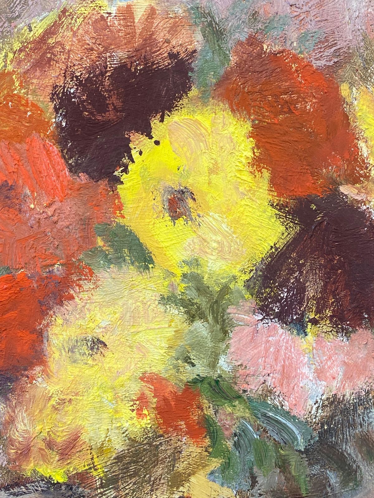 Unknown20th Century German Modernist Oil Painting, Vibrant Flowers In Vasecirca 1940s photo Art