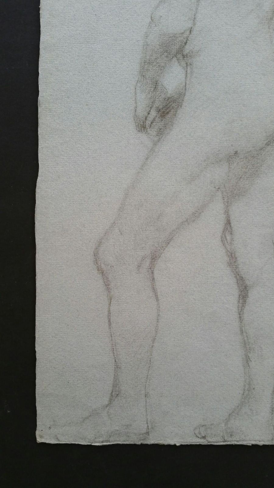 Unknownenglish Graphite Portrait Sketch Of Male Nude, Back Viewcirca 1880 1905 photo 195.0