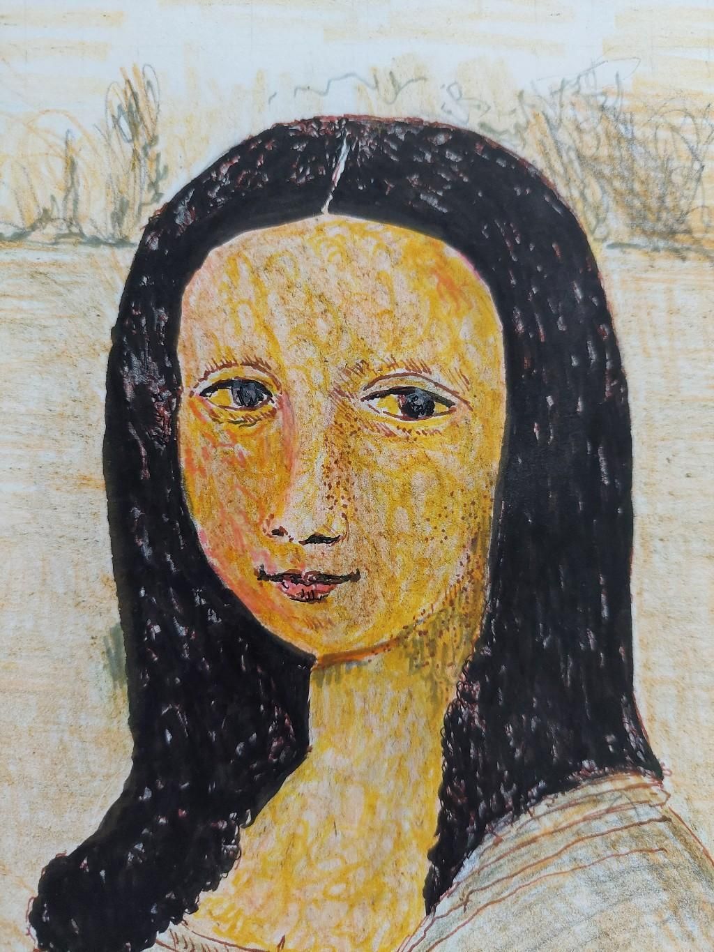 Unknown20th Century French Modernist Cubist Painting, Mona Lisa Study20th Century photo buy