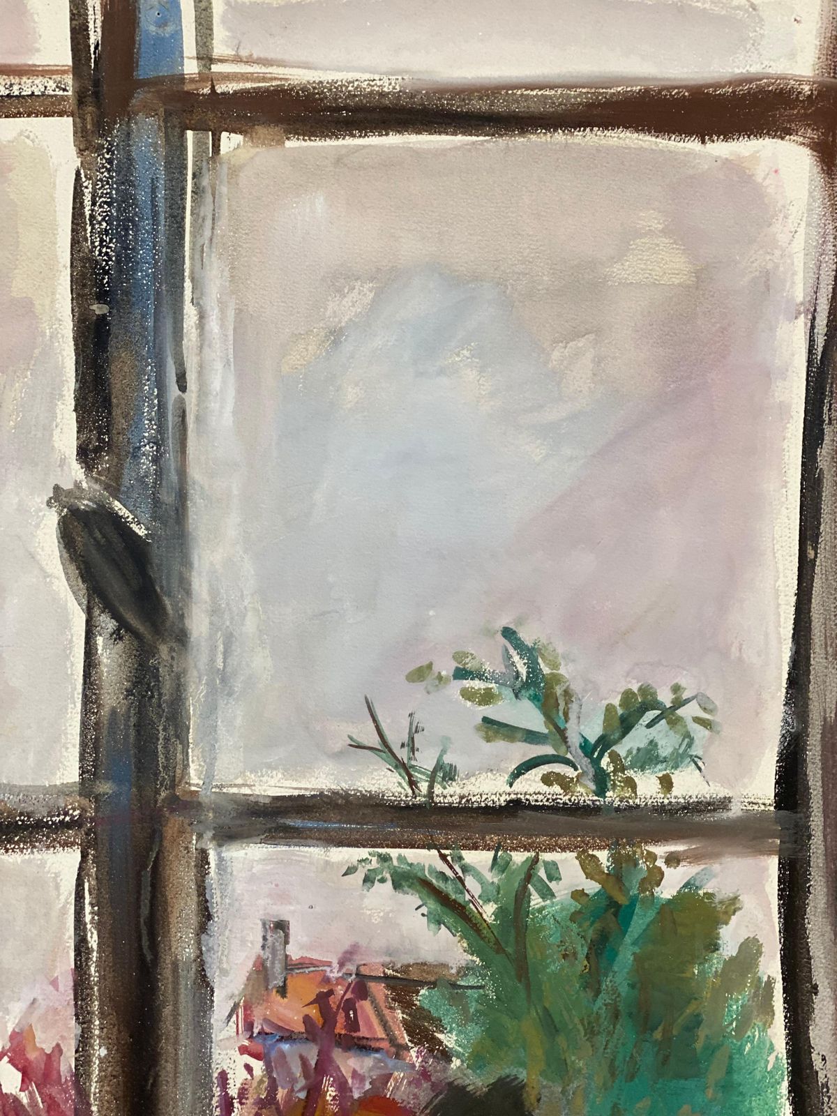Unknownmid Century French Post Impressionist Painting, Sunrise Through Window1950 photo buy