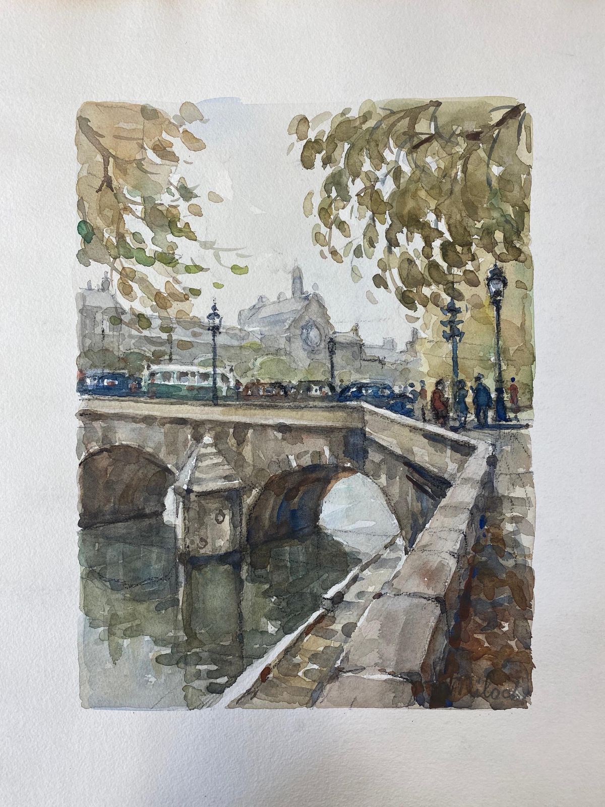 Unknownecole De Paris, Mid 20th Century, Parisian Scene River Seine Pont1940s photo furniture