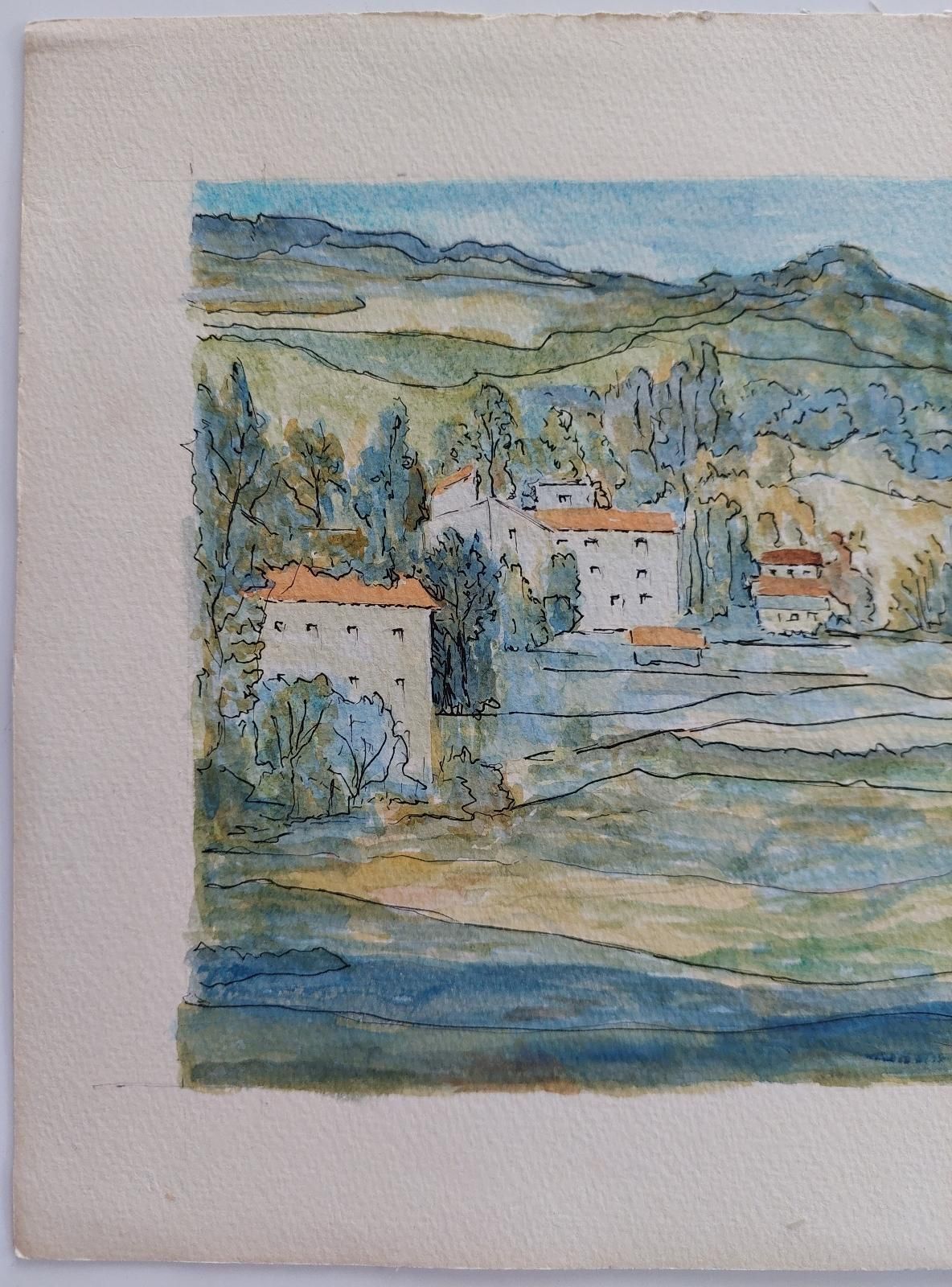 Bernard Labbe20th Century French Modernist Cubist Painting, French Fields20th Century photo 250.0