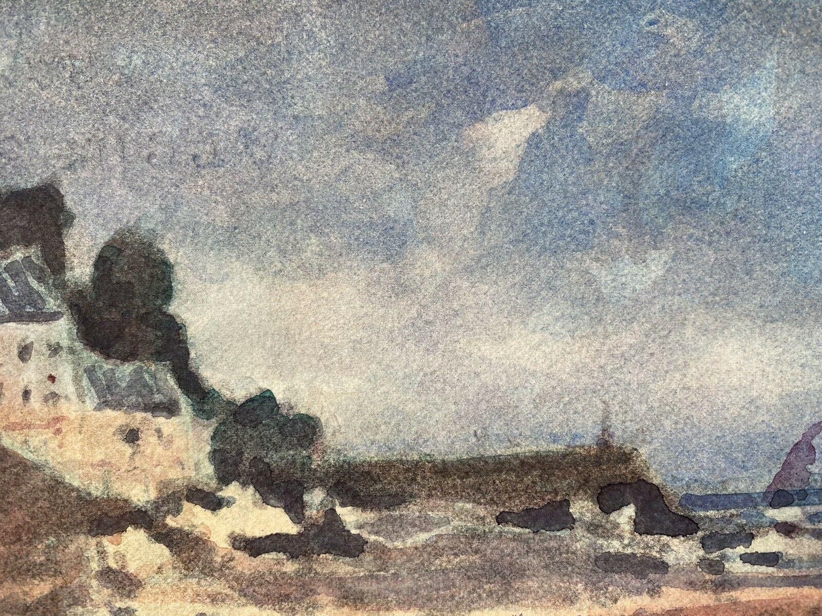 Unknownmaurice Mazeilie, French Impressionist Painting, Brittany Town On Coast20th Century photo furniture