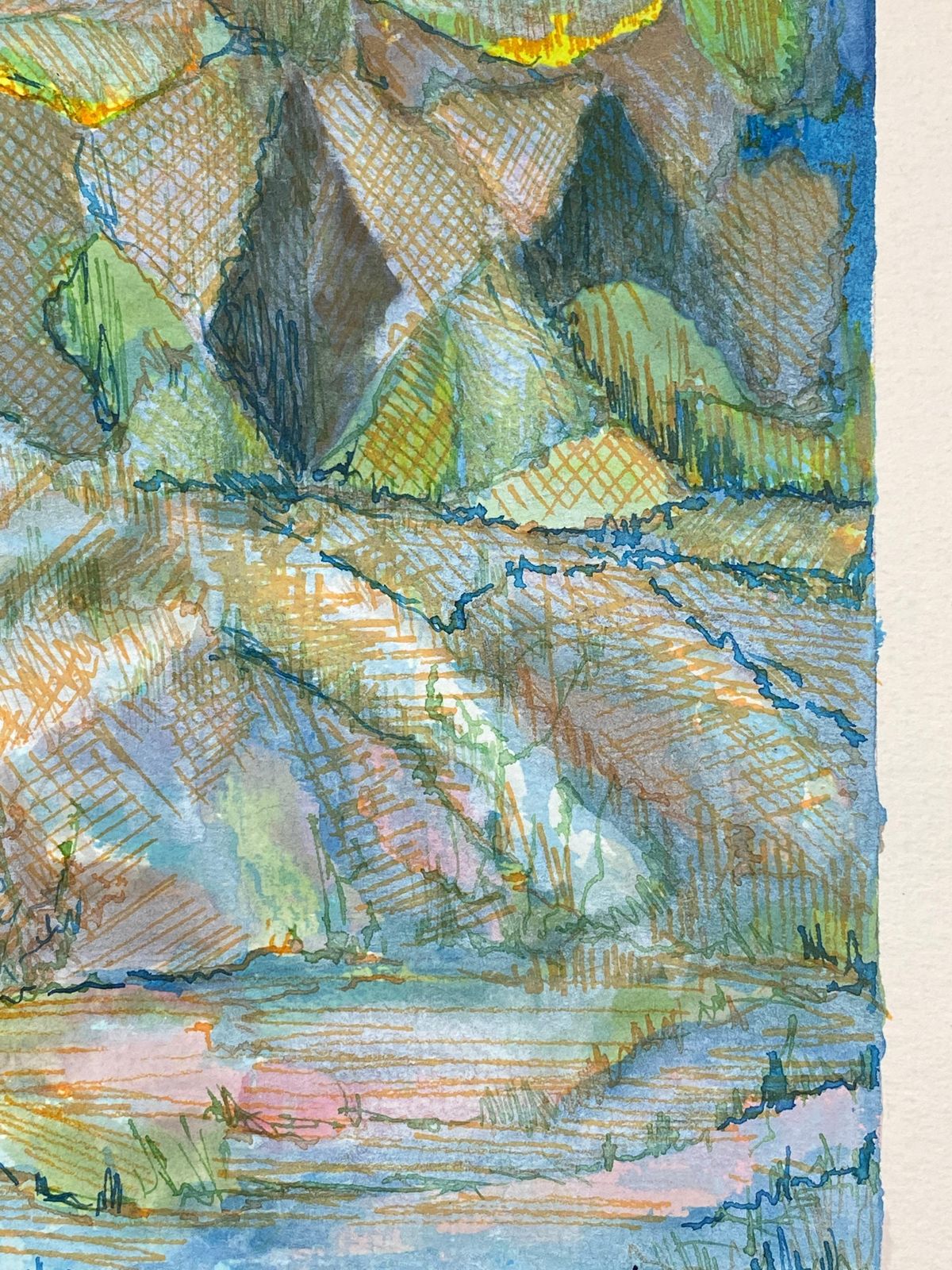 Unknown1950's French Modernist/ Cubist Painting Signed, French Landscape1950 photo 403.0