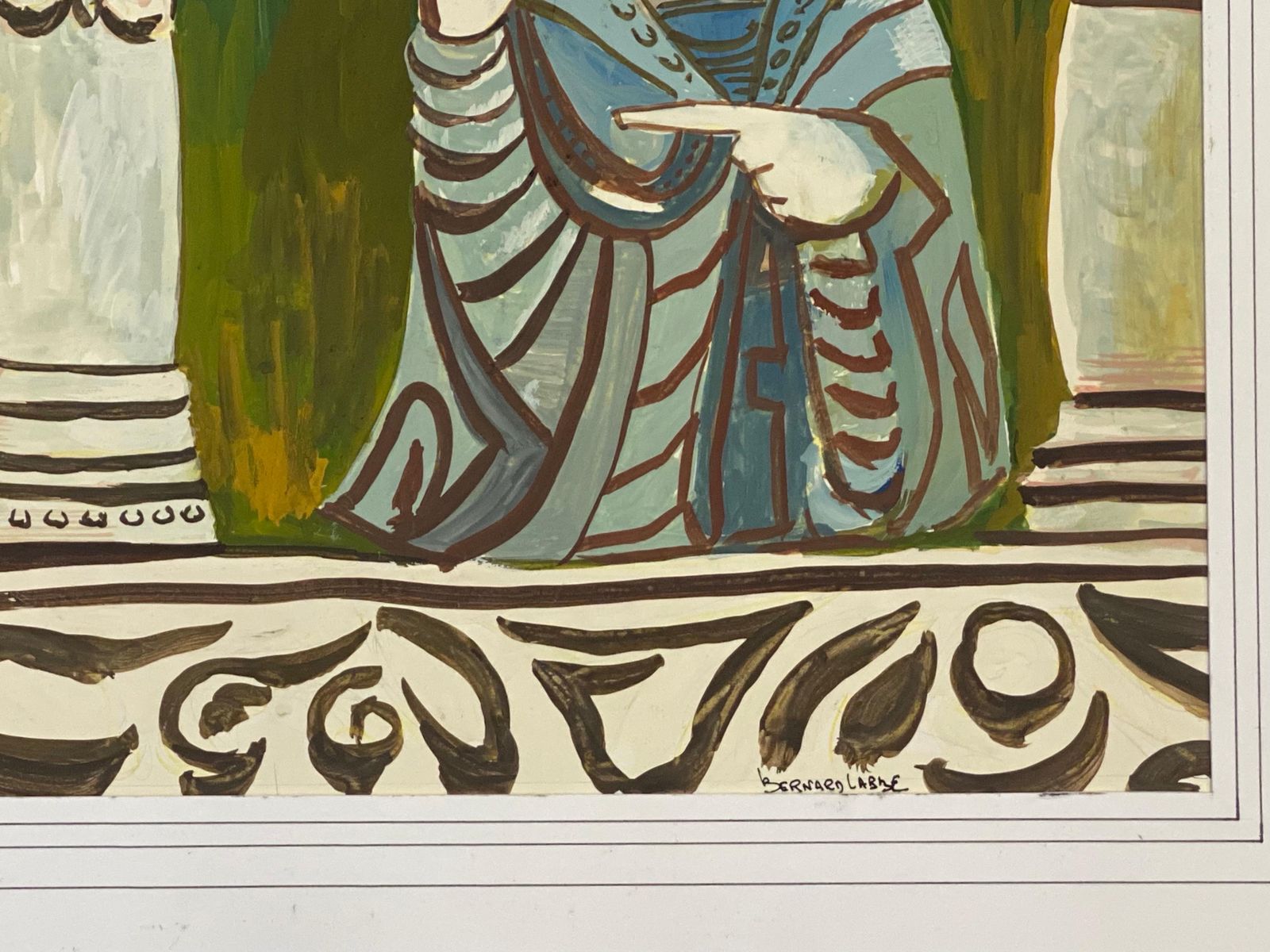 Unknown1950's Signed Modernist Painting, Two Caricature Figures1950s photo vinterior