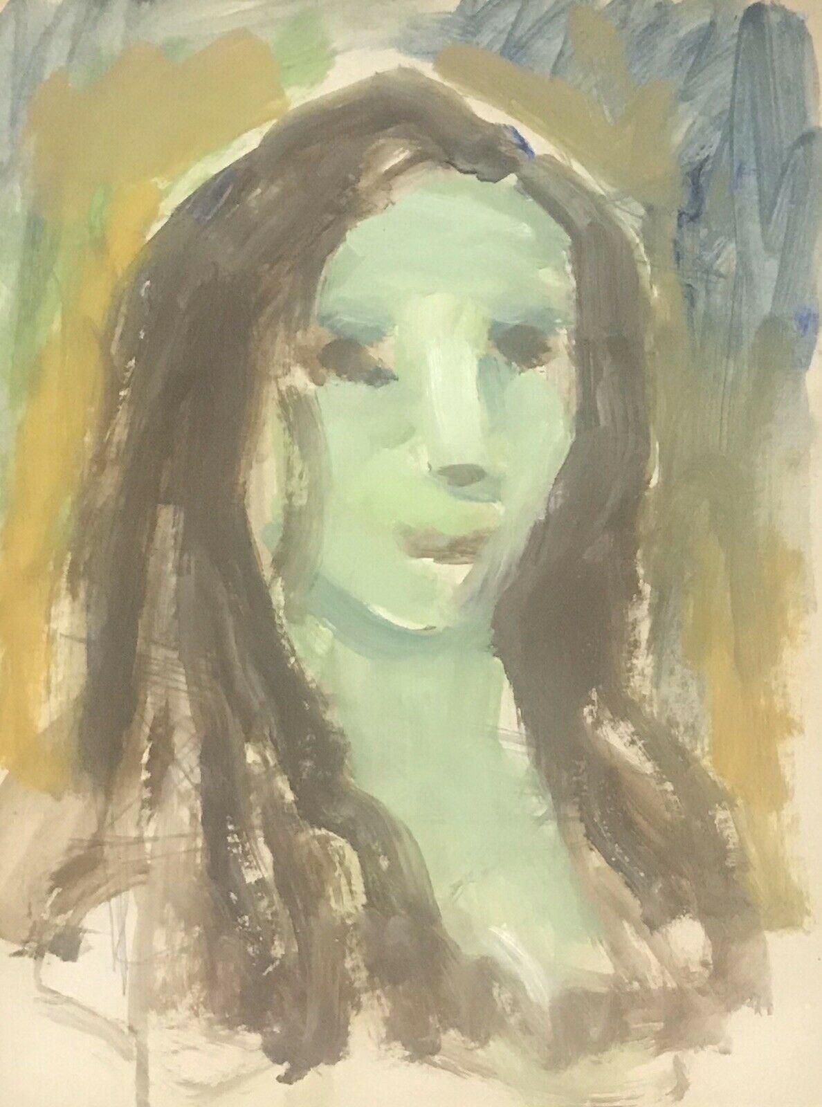 Akos Biroakos Biro French Expressionist Oil Abstract Portraitcirca 1950s photo for sale