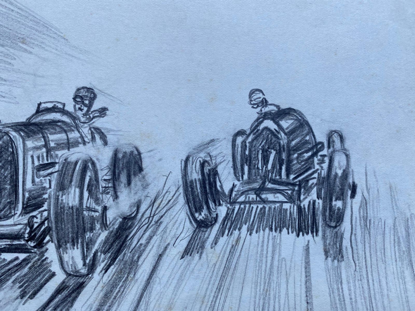 Unknownoriginal 1930's Vintage Motor Car Racing Original Drawing Signed Datedcirca 1930s photo for sale