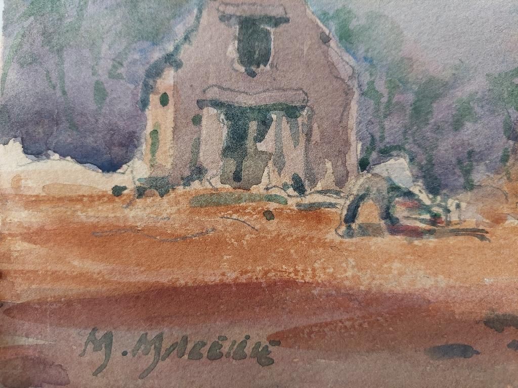 Unknownfrench Modernist Cubist Painting Village Work20th Century photo Art