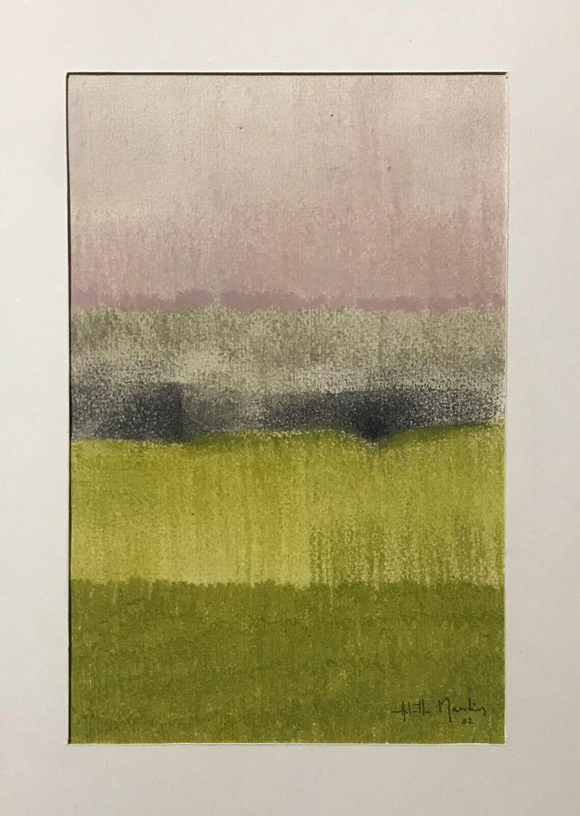 Unknownarlette Martin Superb French Geometric Abstract Painting, Green Shades20th Century photo for sale