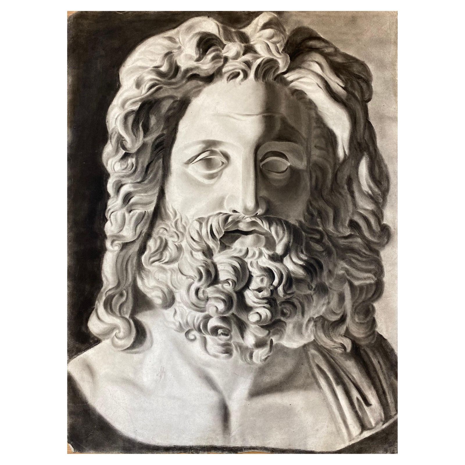 Unknownantique French Head Portrait Greek Roman Head Bust Portrait Bearded Man19th Century