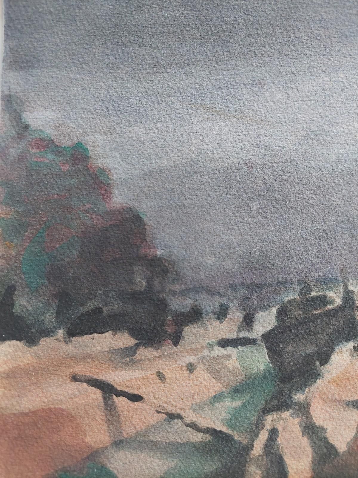 Unknownfrench Modernist Cubist Painting Storm Approaching Paris21st Century photo Art