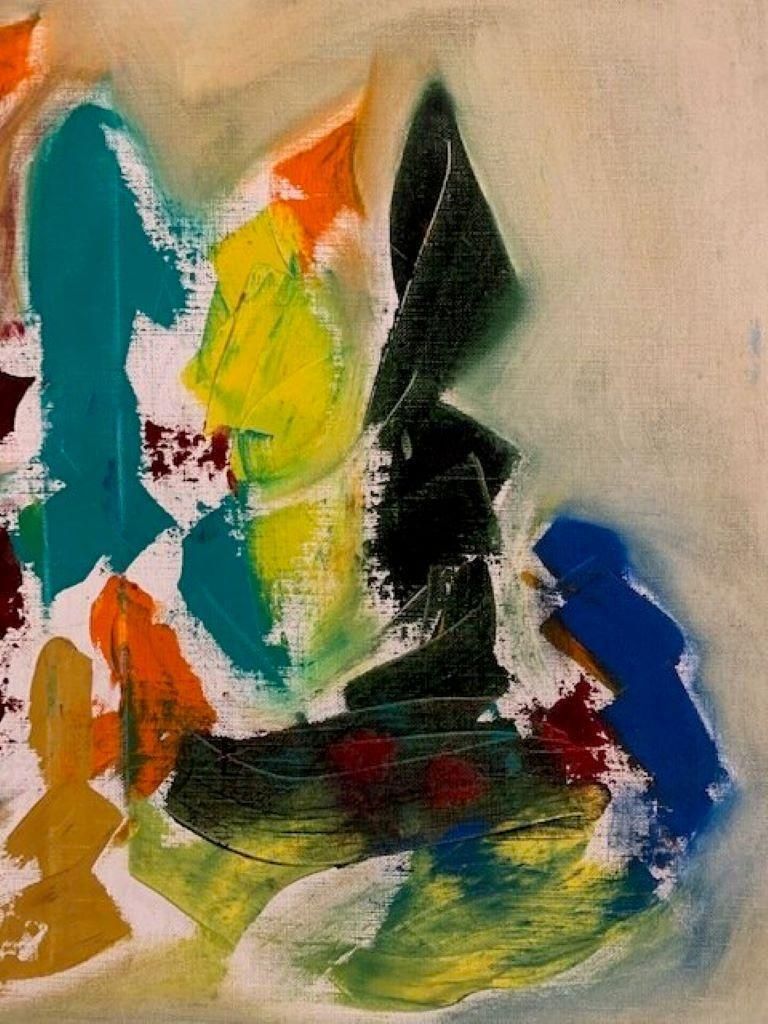 Unknown1970's French Abstract Signed Oil Painting On Canvascirca 1970s photo for sale