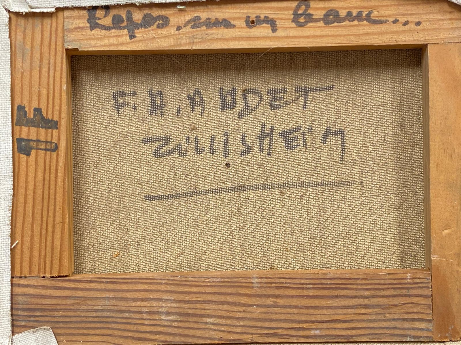 Unknownfernand Audet French Signed Oil Elderly Lady Sleeping On Benchcirca 1960s photo vinterior