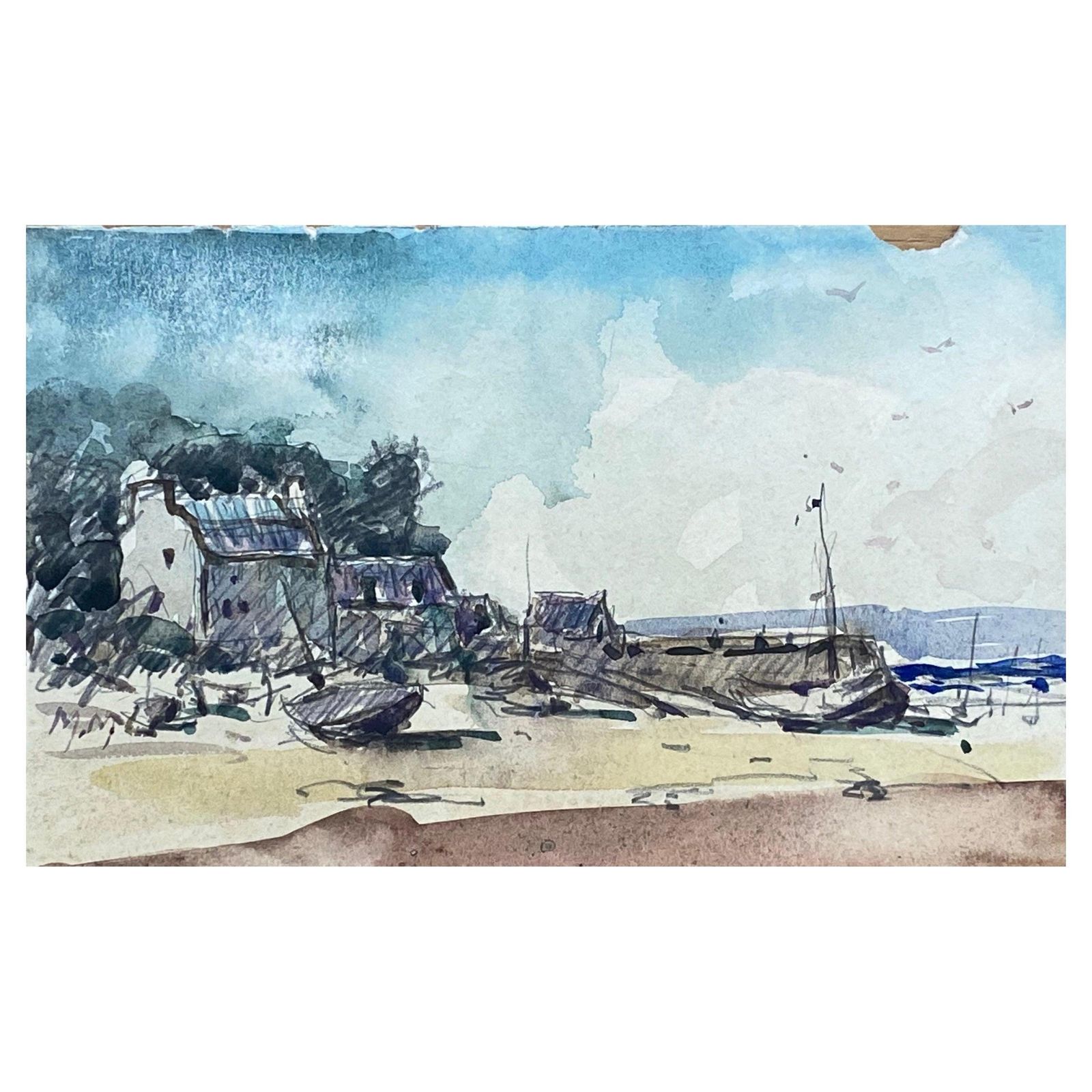 Unknownmaurice Mazeilie, French Impressionist Watercolour, Beach Landscape20th Century