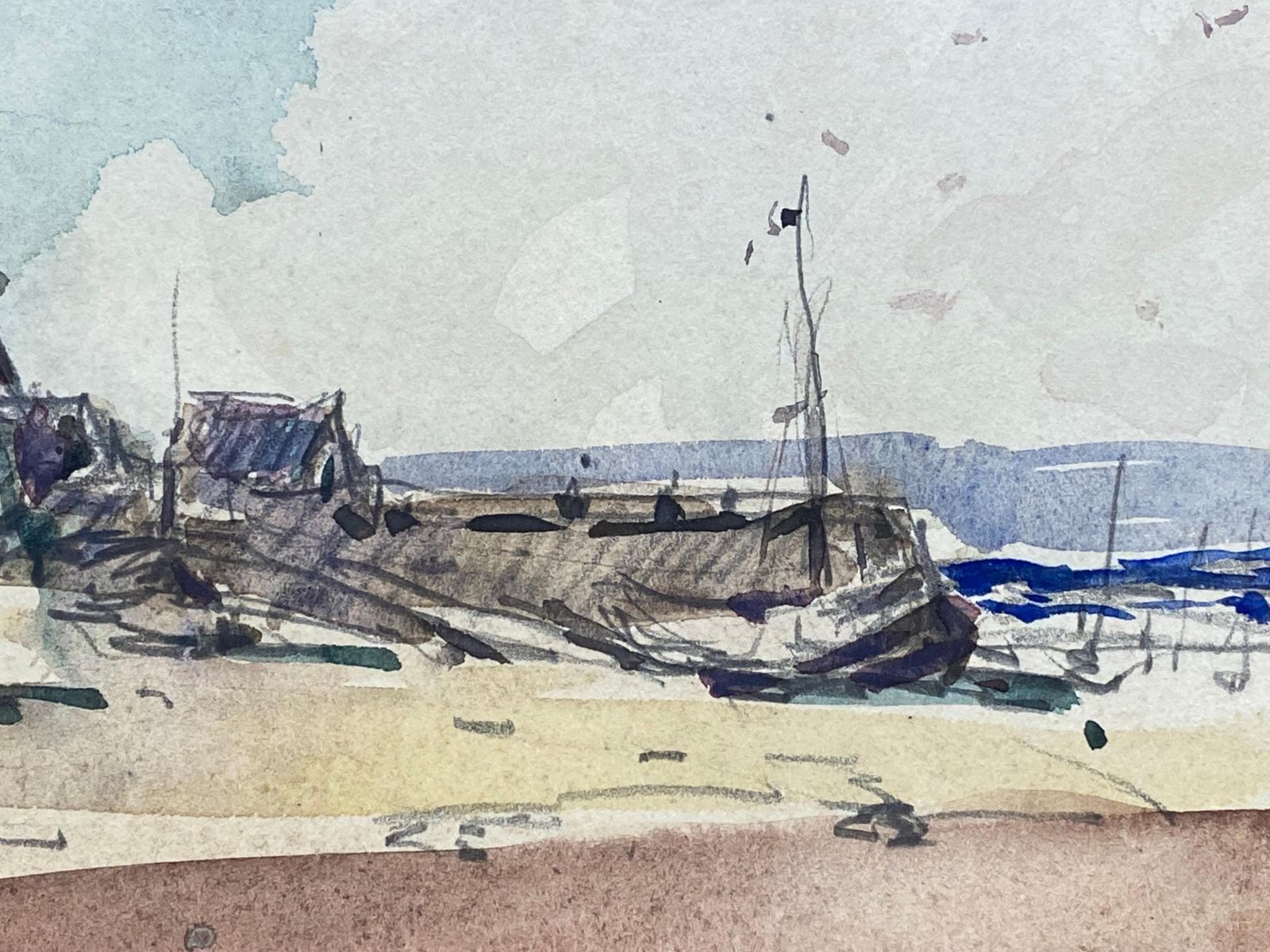 Unknownmaurice Mazeilie, French Impressionist Watercolour, Beach Landscape20th Century photo for sale