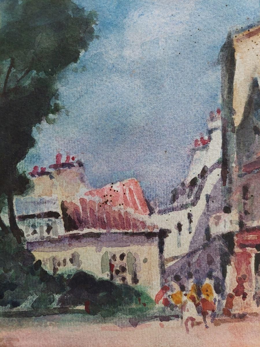 Unknownfrench Modernist Cubist Painting Vibrant Street Scene20th Century photo 402.0