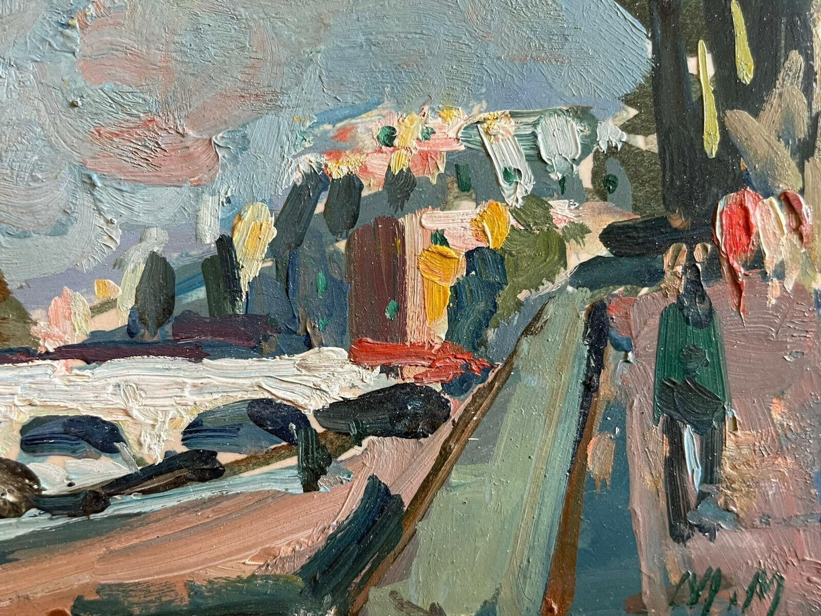 Unknownmaurice Mazeilie, French Impressionist Signed Oil, Paris View River Seine20th Century photo for sale