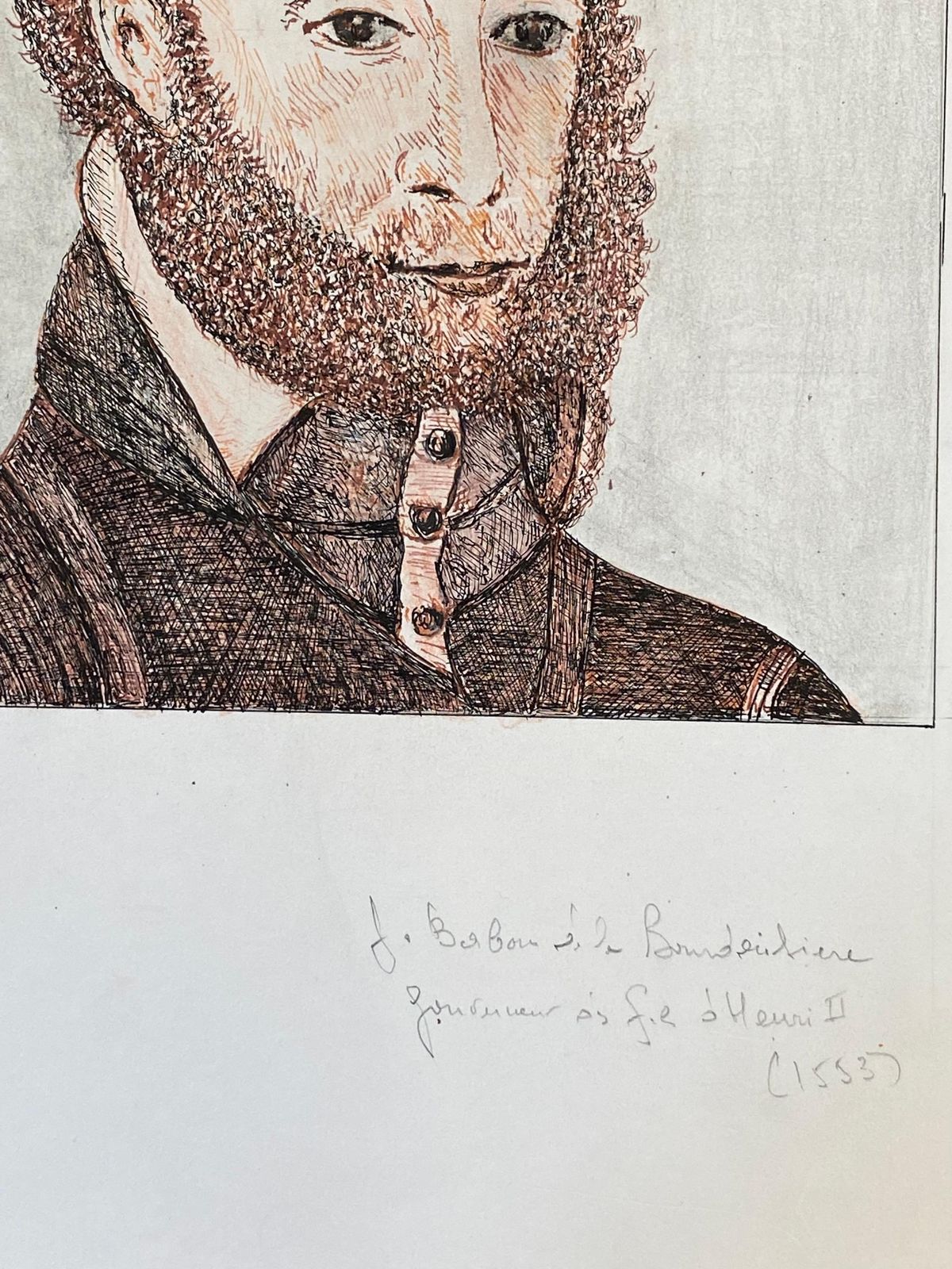Unknown1950's French Modernist/ Cubist  Painting, Bearded Man Portrait1950 photo Art