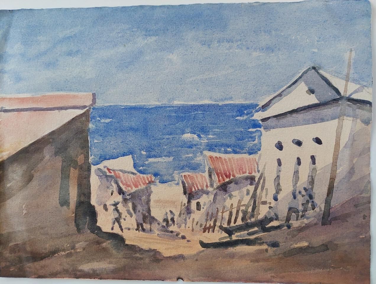 Unknownfrench Modernist Cubist Painting Path To The Beach20th Century photo furniture
