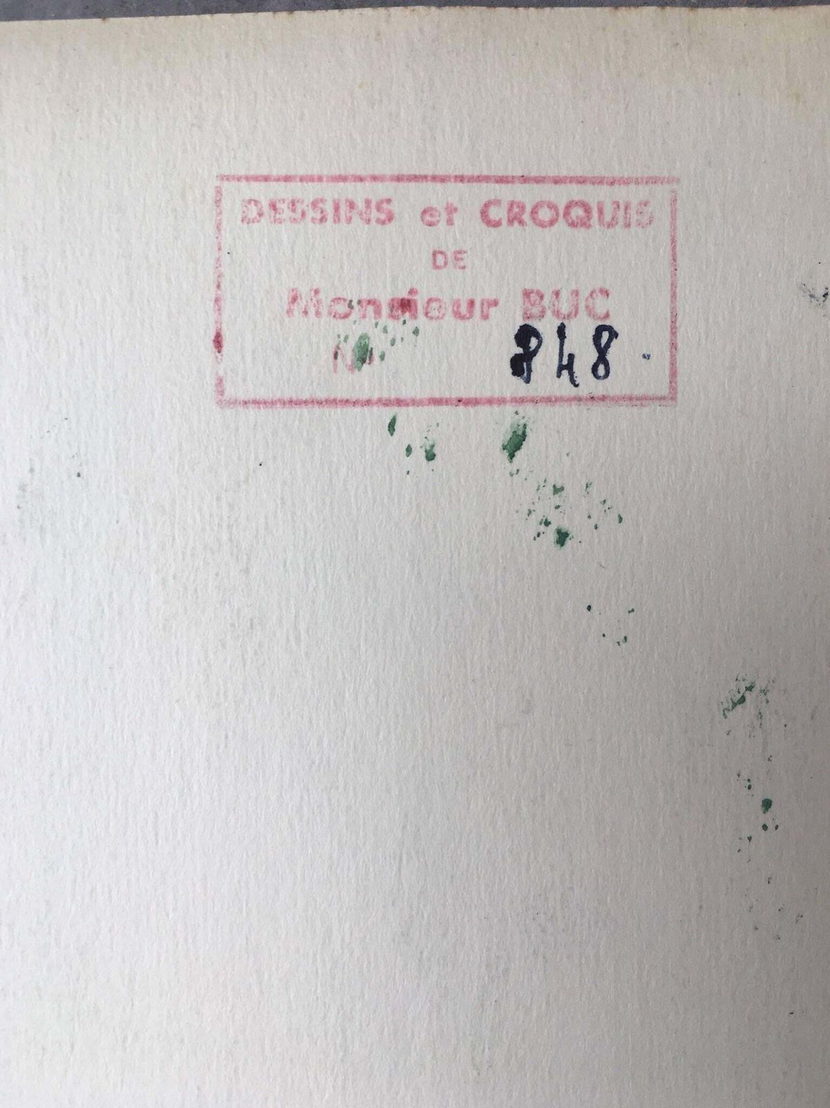 Unknownpair Of French Character Portraits, Purple And Green Backgroundscirca 1960s photo vintage