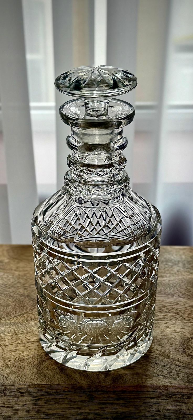 William IV Anglo Irish Cut Glass Decanter, Hand Cut With Mushroom Stopper, C.1835 photo for sale