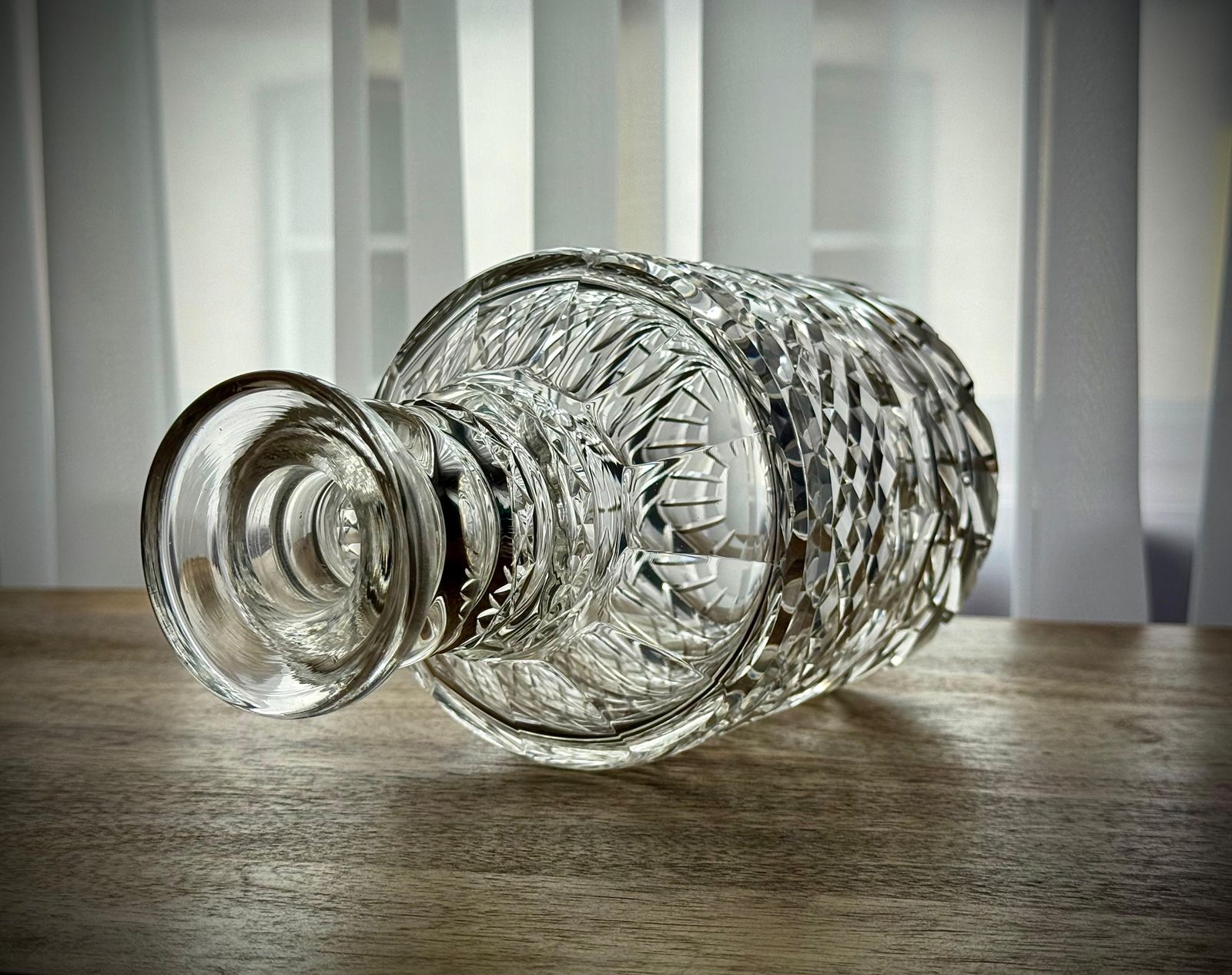 William IV Anglo Irish Cut Glass Decanter, Hand Cut With Mushroom Stopper, C.1835 photo Home Decor
