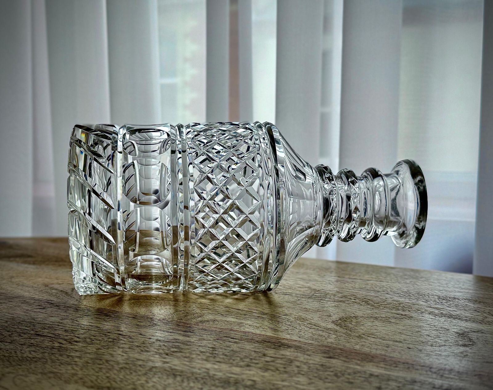 photo furniture William IV Anglo Irish Cut Glass Decanter, Hand Cut With Mushroom Stopper, C.1835