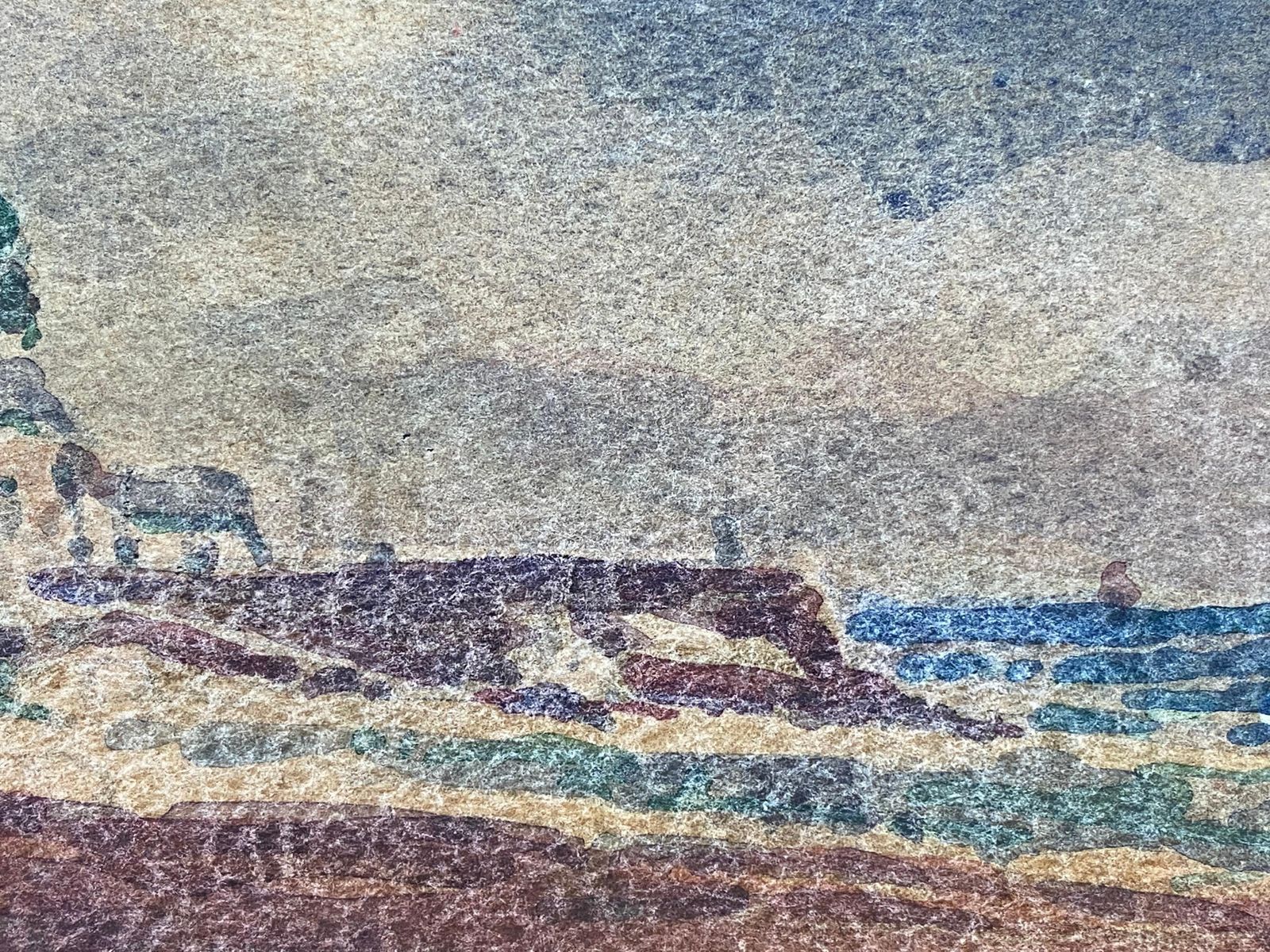 Unknownmaurice Mazeilie, French Impressionist Watercolour   Beach Landscape20th Century photo furniture