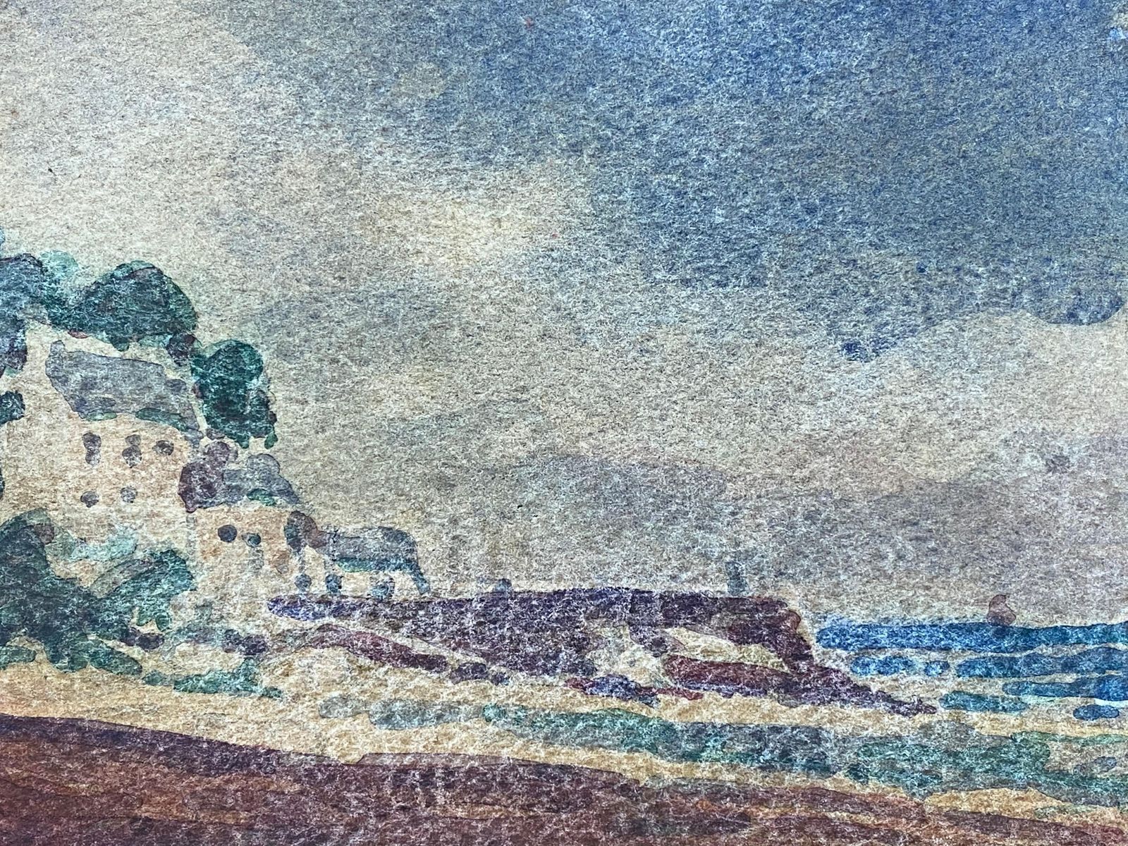 Unknownmaurice Mazeilie, French Impressionist Watercolour   Beach Landscape20th Century photo for sale
