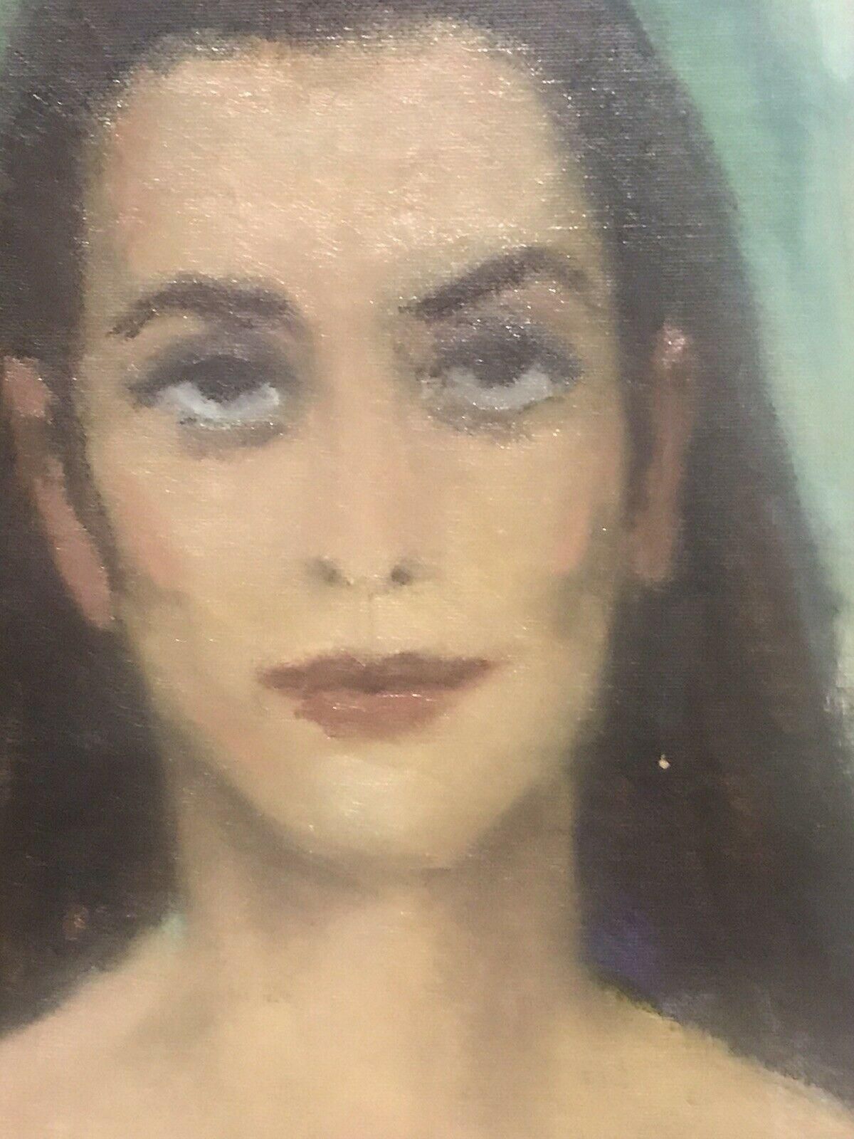 Akos Biroakos Biro Expressionist Oil Portrait Of A Lady Brown Haircirca 1950s photo Art