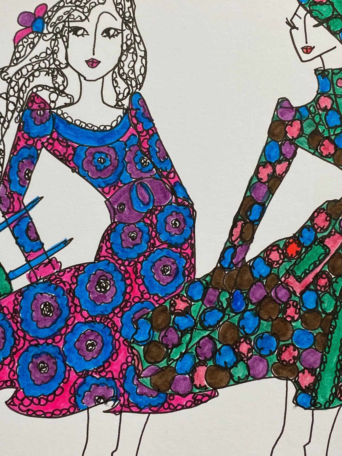 Unknownoriginal Fashion Design Illustration Watercolor Painting Laura Ashley Designercirca 2000s photo 101.0