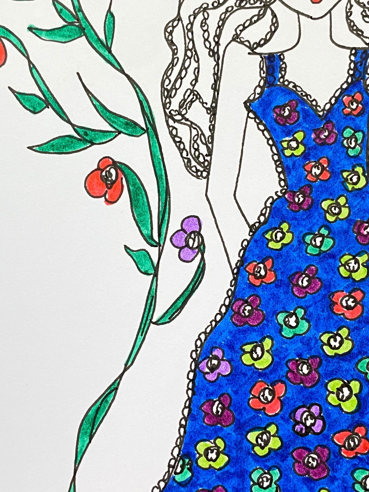 Unknownoriginal Fashion Design Illustration Watercolor Painting Laura Ashley Designercirca 2000s photo 101.0