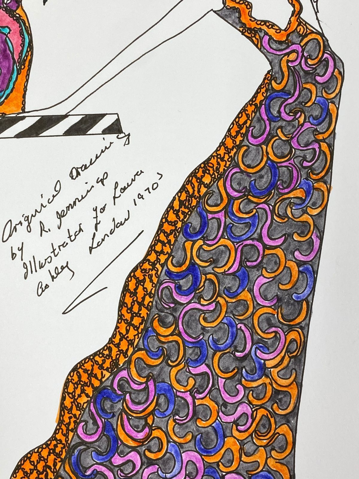 Unknownoriginal Fashion Design Illustration Watercolor Painting Laura Ashley Designercirca 2000s photo 101.0