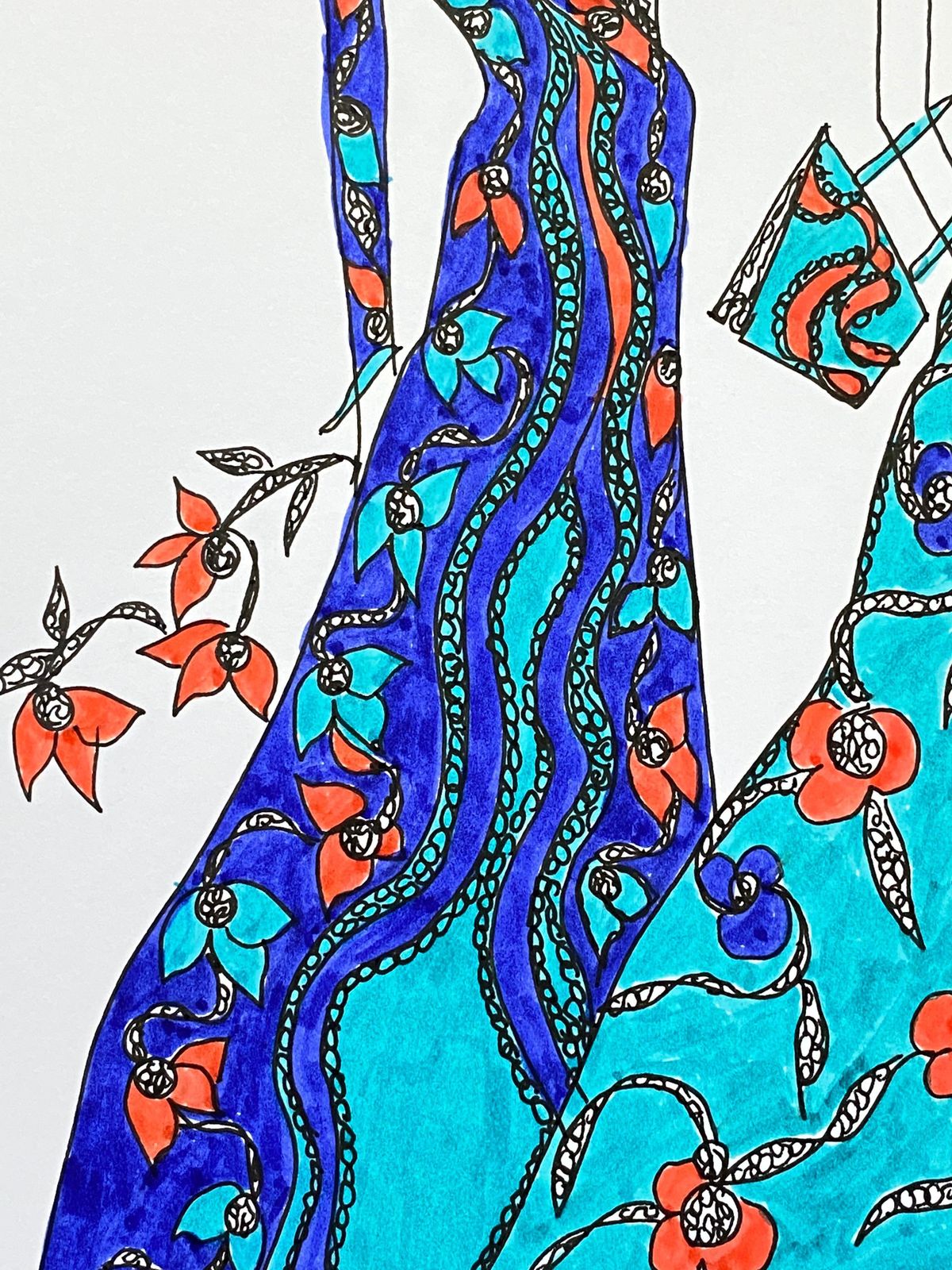 Unknownoriginal Fashion Design Illustration Watercolor Painting Laura Ashley Designercirca 2000s photo for sale
