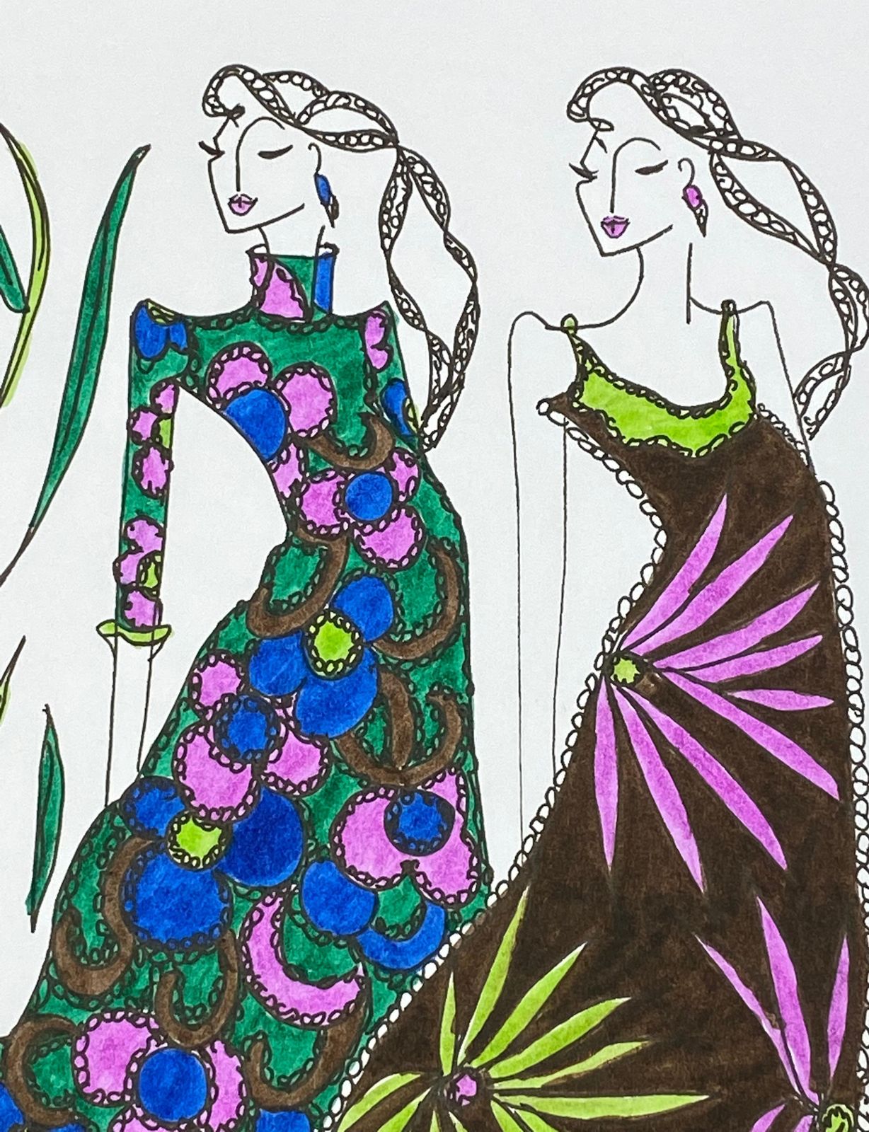 Unknownoriginal Fashion Design Illustration Watercolor Painting Laura Ashley Designercirca 2000s photo Art