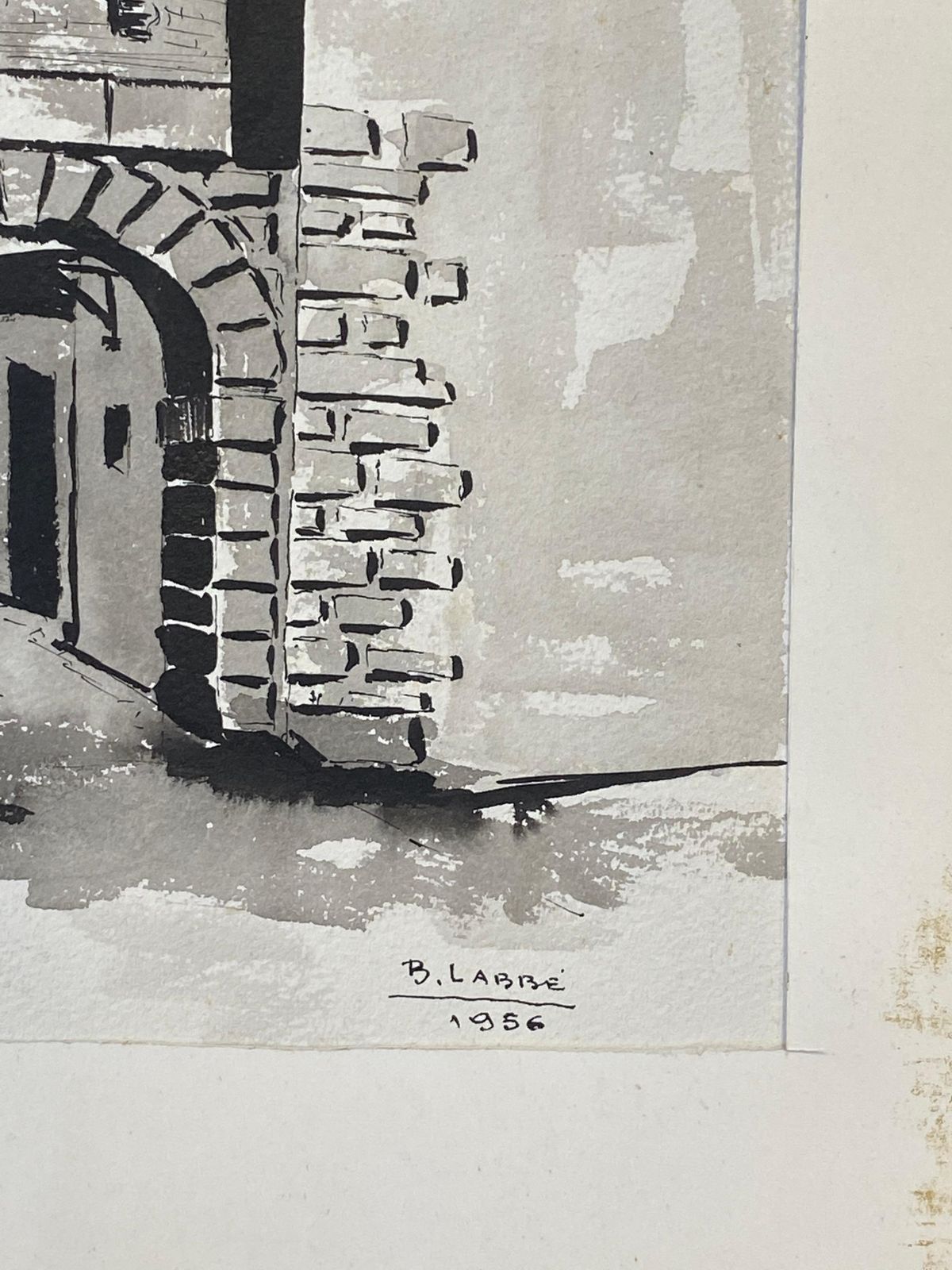 Unknown1950's French Modernist/ Cubist Painting Signed, Black & White French Archway1950s photo 254.0