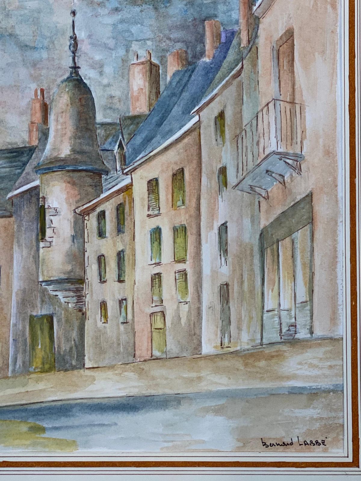 Unknown1950's French Modernist/ Cubist Painting Signed, Tall French Buildings1950s photo for sale