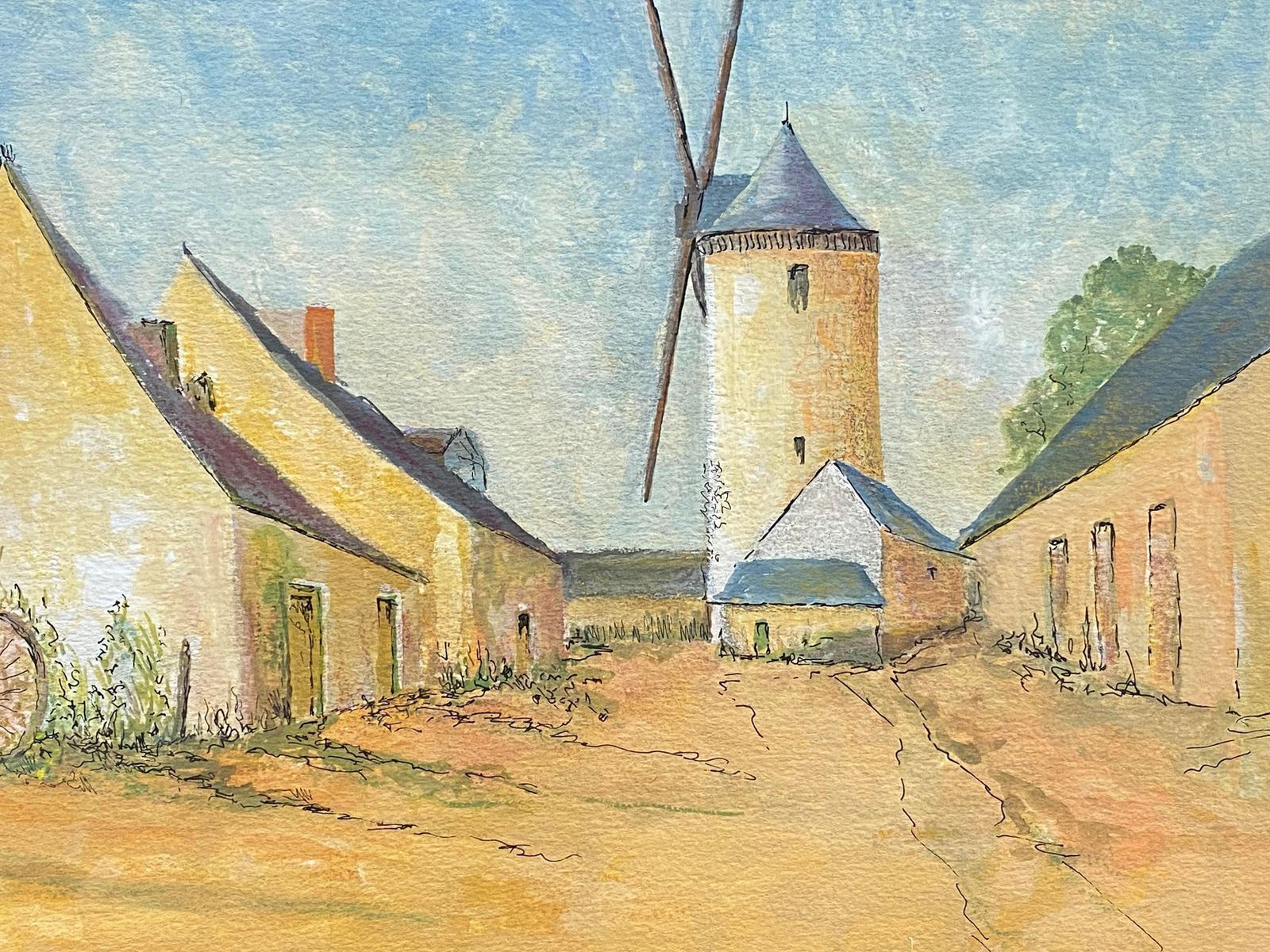 Unknown1950's French Modernist/ Cubist Painting Signed, The Windmill1950s photo furniture