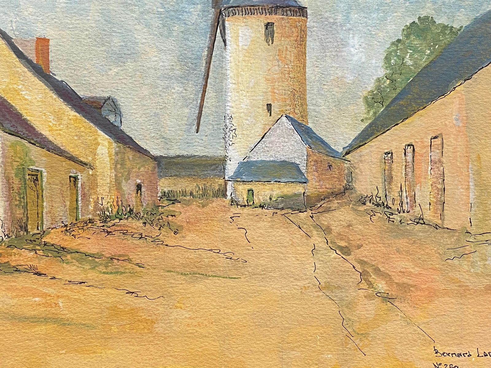 Unknown1950's French Modernist/ Cubist Painting Signed, The Windmill1950s photo Art