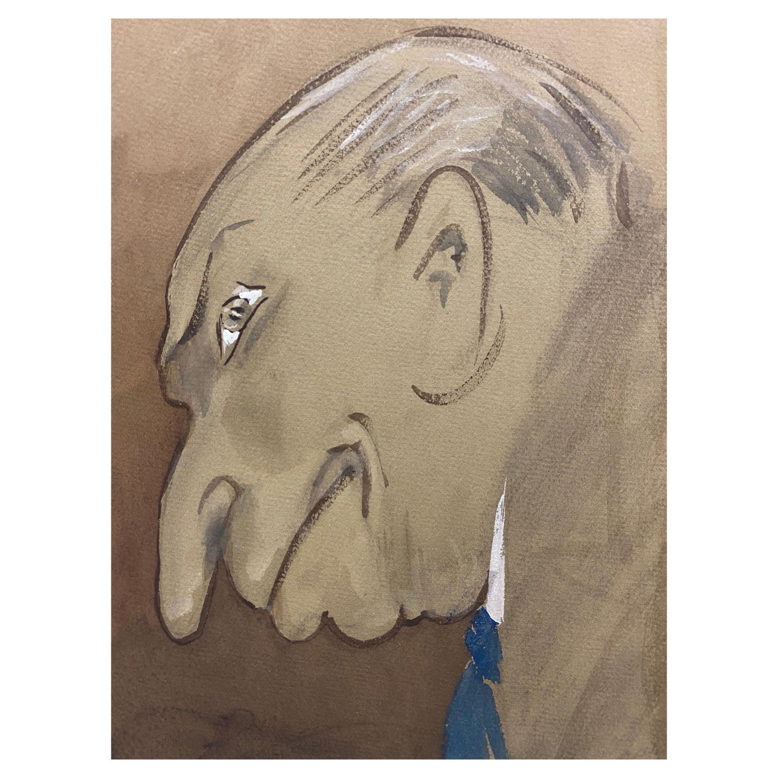 Unknown1960's French Portrait Hunched Old Man Caricaturecirca 1960s