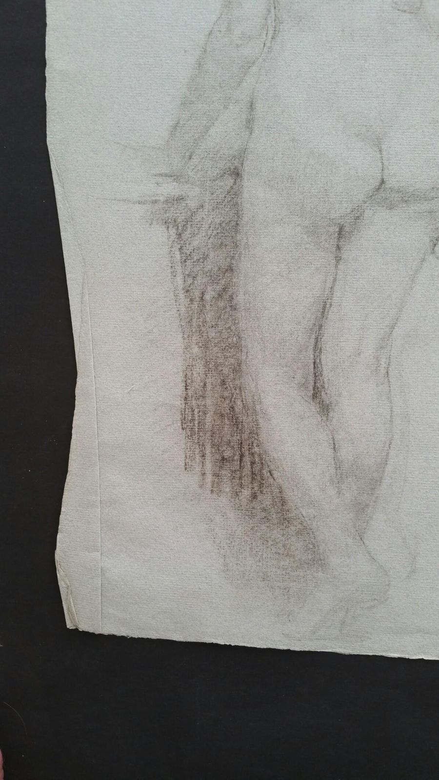 Unknownenglish Graphite Portrait Sketch Of Female Nude, Back Viewcirca 1880 1905 photo vinterior