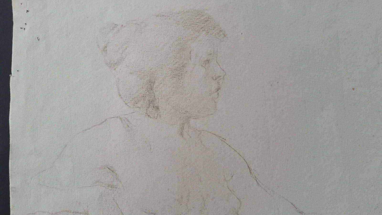 Unknownenglish Antique Portrait Sketch Of Reclining Female Nude 'Double Sided'circa 1880 1905 photo vintage