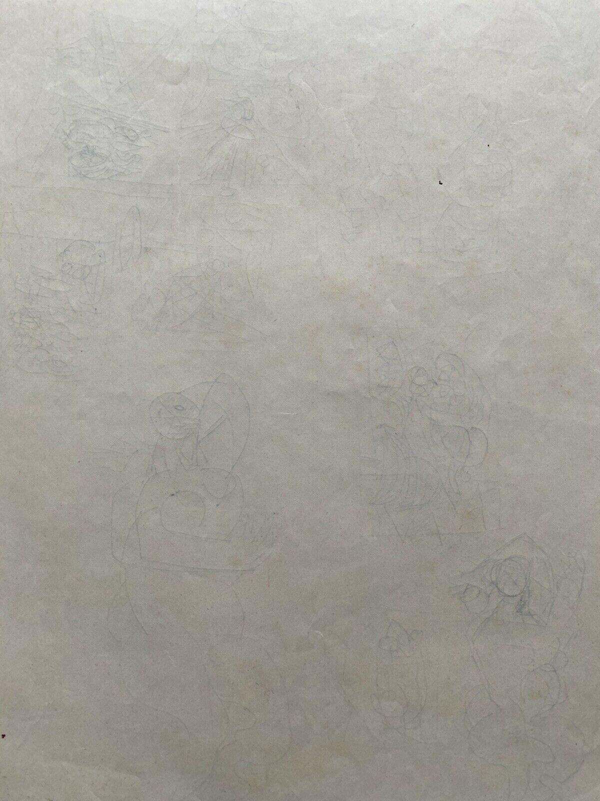 Unknowncarlos Carnero Original Ink Drawing, Figure Sketches Doodlesmid 20th Century photo 352.0