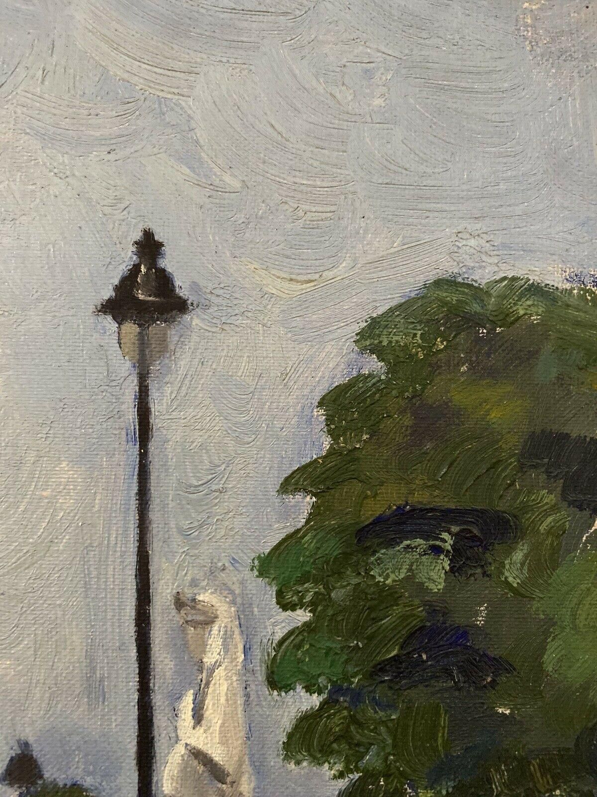 Unknowngenevieve Zondervan, French Oil Painting, Paris Park Scene Statuescirca 1950s photo vinterior
