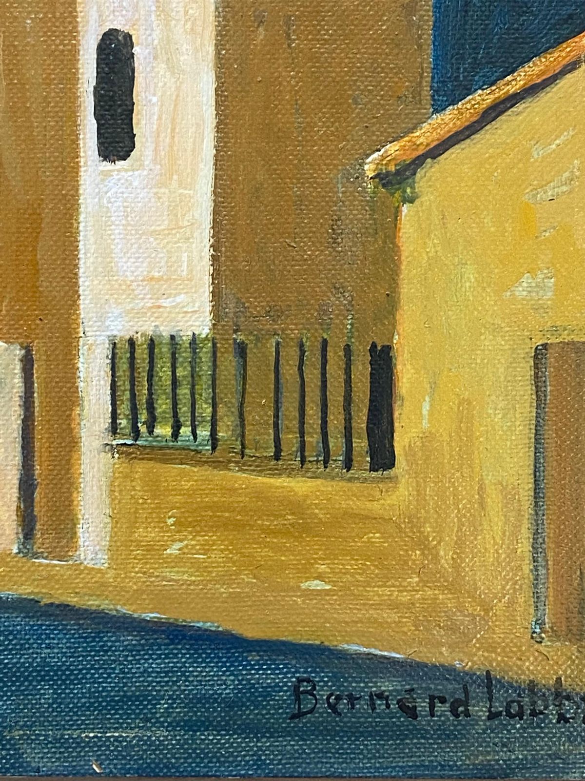 Unknown1950's French Modernist / Cubist Signed Painting, French Town1950 photo 428.0