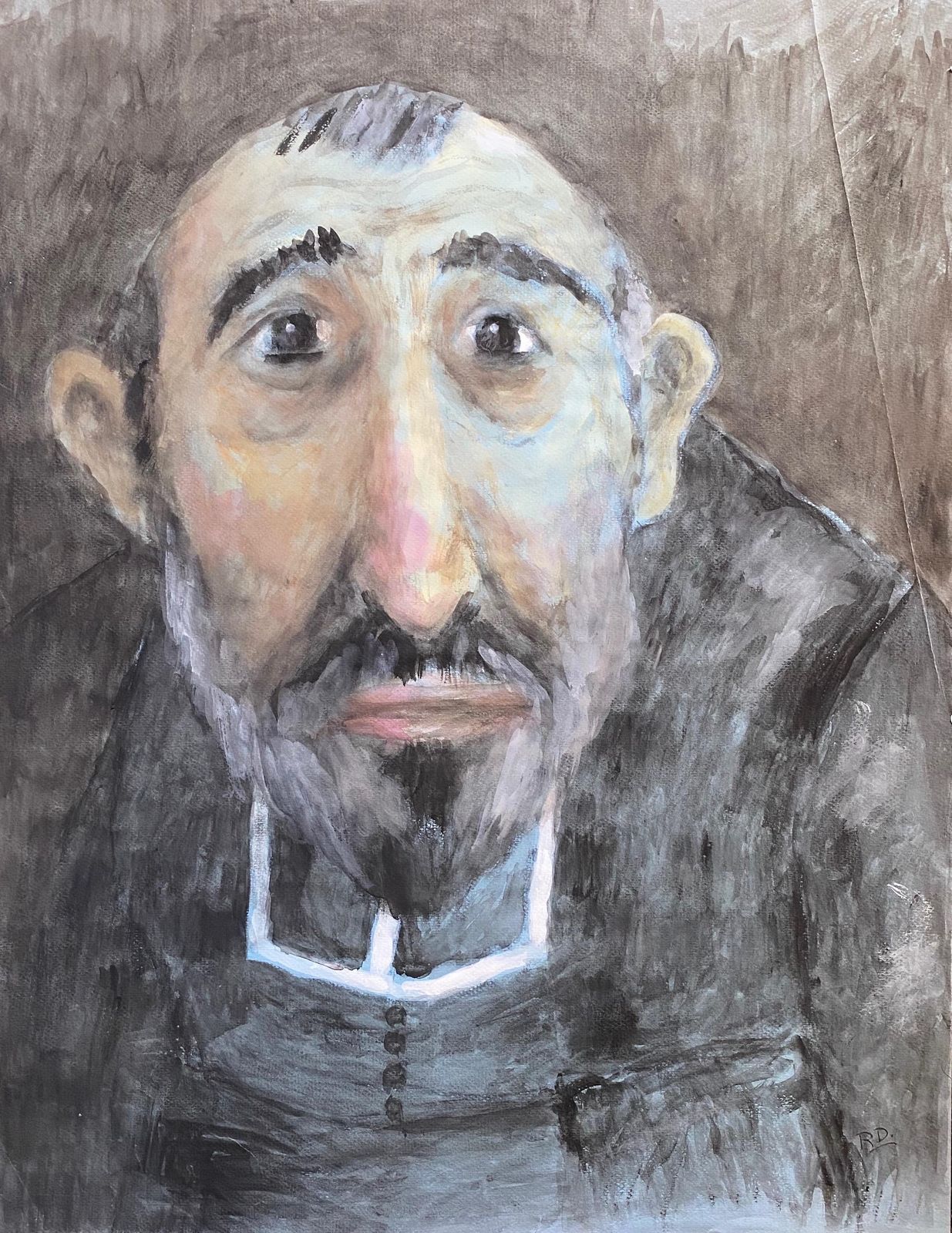Unknown1960's French Portrait   Caricature Of Clerical Gentlemancirca 1960s photo furniture
